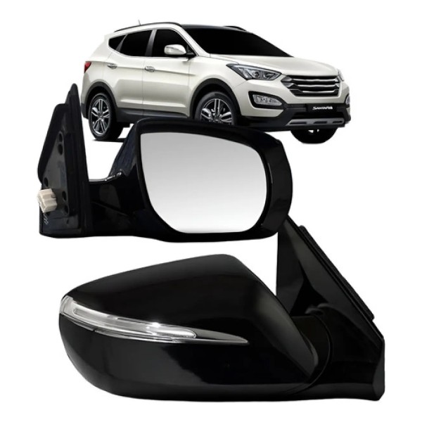 Espelho Retrovisor Santa Fe 14/2018 Retrátil Elétrico Ofer