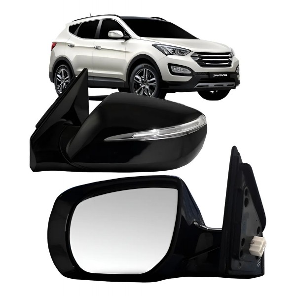 Espelho Retrovisor Santa Fe 14/2018 Retrátil Elétrico Ofer