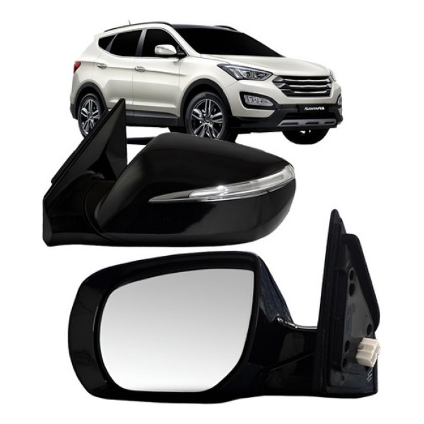 Espelho Retrovisor Santa Fe 14/2018 Retrátil Elétrico Ofer