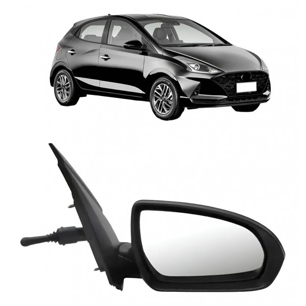 Retrovisor C/ Controle Capa Texturizada Hb20 2020 A 2022