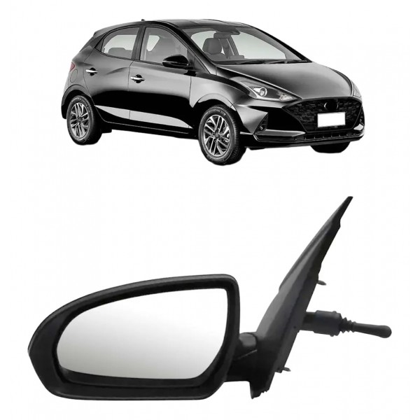 Retrovisor C/ Controle Capa Texturizada Hb20 2020 A 2022