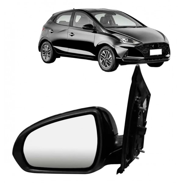 Retrovisor Elétrico C/ Pisca Capa Preta Hb20 2020 A 2022