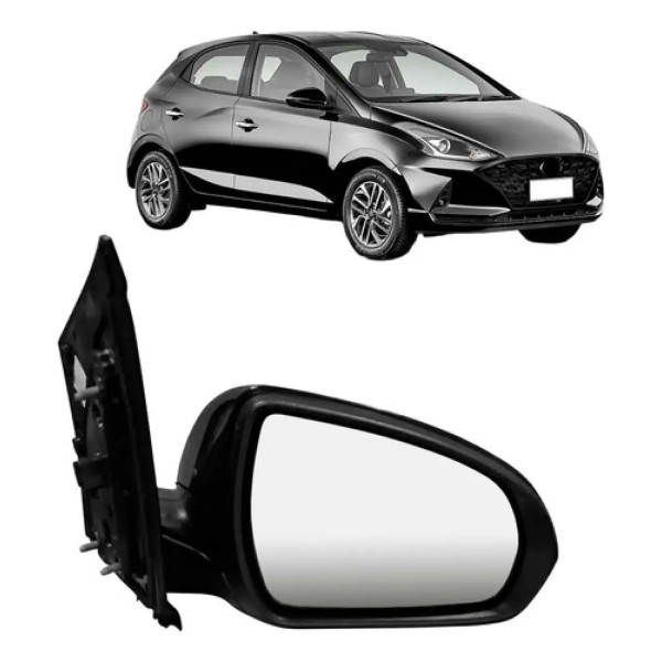 Retrovisor Elétrico C/ Pisca Capa Preta Hb20 2020 A 2022
