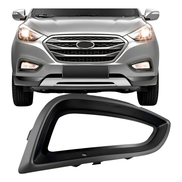 Moldura Farol Milha Auxiliar Ix35 2016 A 2022 Cinza