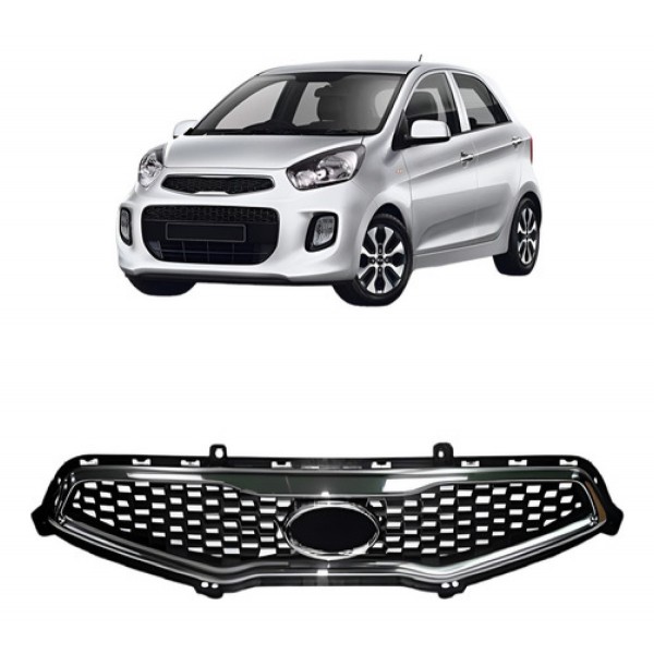 Grade Radiador Picanto 2012 A 2015 Preto C/ Moldura Cromada