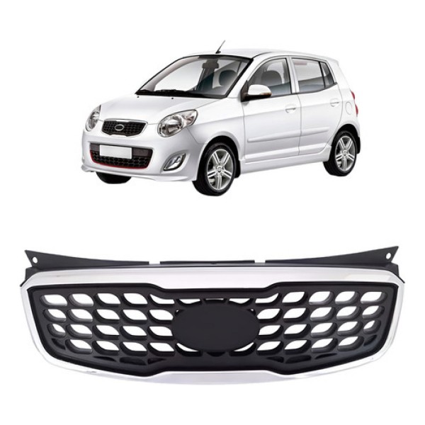 Grade Radiador Para Kia Picanto 2011 Com Moldura Cromada