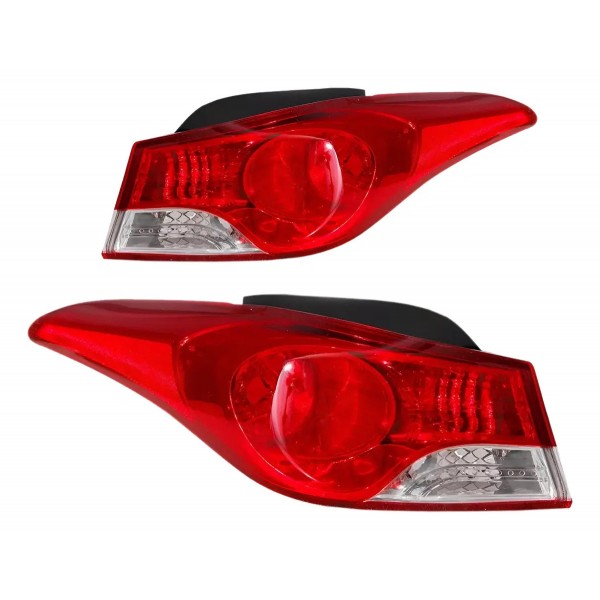 Par Lanterna Traseira Elantra 2011 2012 2013 Ambos Lados Vermelho