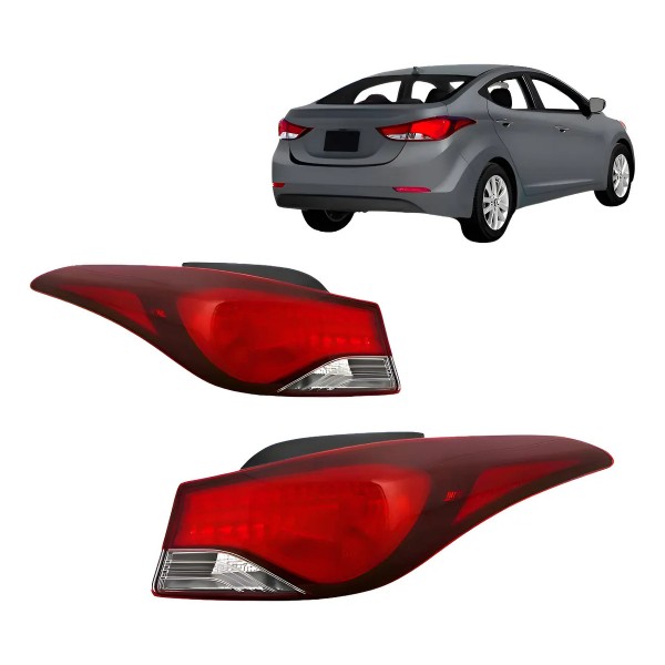 Par Lanterna Traseira Elantra 2014 2015 2016 Canto Par