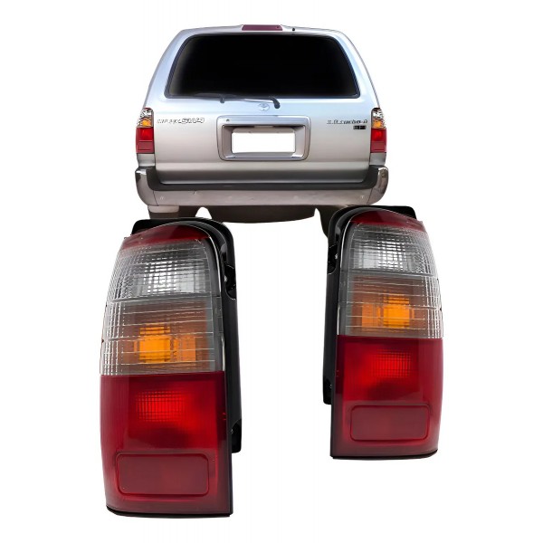 Par Lanterna Traseira Hilux Sw4 2001 02 03 04 2005 Bicolor Ambos Lados Vermelho