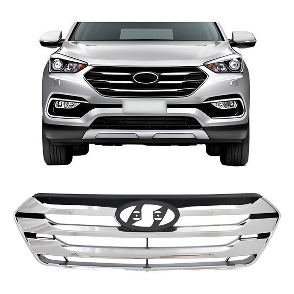 Grade Radiador Santa Fe 2014 2015 2016 Cromado