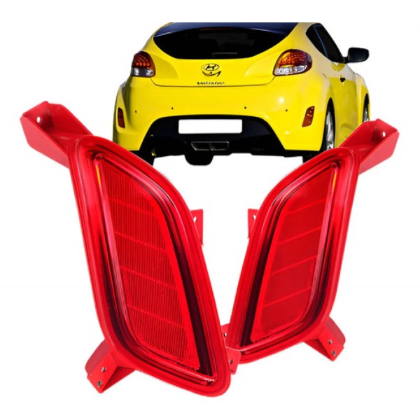 Par Lanterna Parachoque Traseiro Veloster 2012 2013 2014