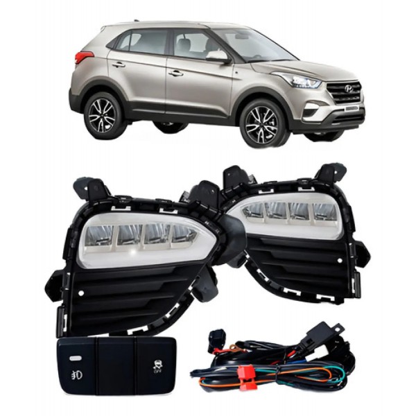 Kit Farol Milha Creta Pulse 2017 2018 2019 2020 Com Led