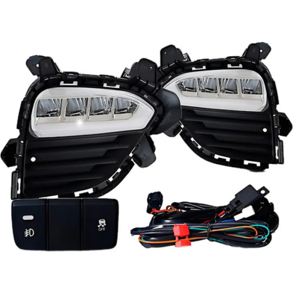 Kit Farol Milha Auxiliar Creta 2017 2018 2019 Com Led