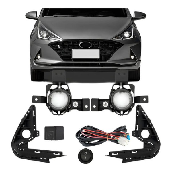 Jogo Farol Milha Neblina Auxiliar Hb20 2020 2021 Hatch Sedan