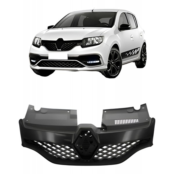 Grade Radiador Sandero Rs Colmeia 2015 A 2019 Preto