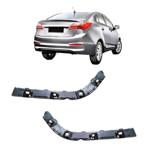 Par Suporte Guia Parachoque Traseiro Hb20s Sedan 2012 A 2018
