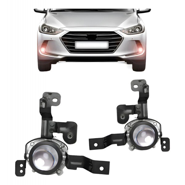 Par Farol Milha Elantra 2017 2018 Com Suporte. Direito + Esquerdo