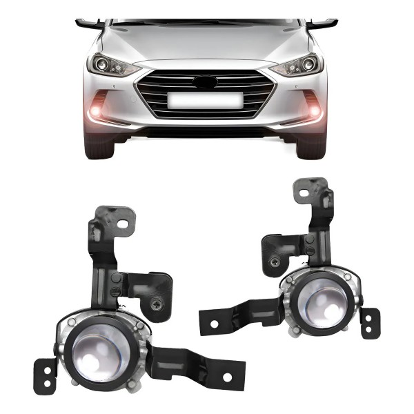 Par Farol Milha Elantra 2017 2018 Com Suporte. Direito + Esquerdo