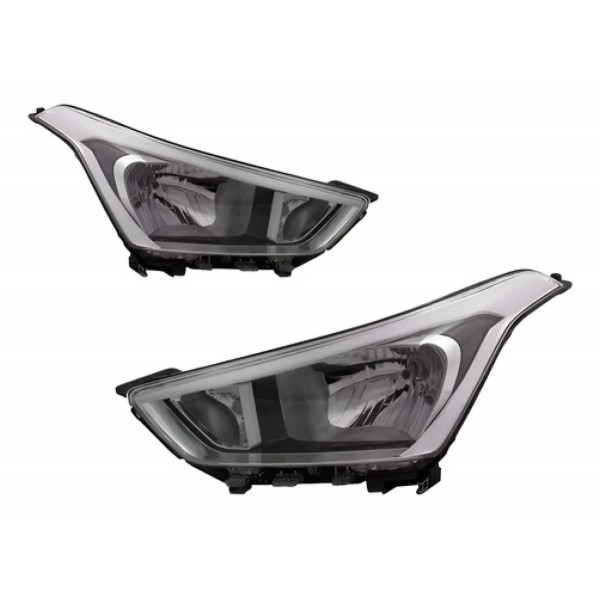 Par Farol Para Hyundai Creta 2017 2018 A 2020 Manual Cromado