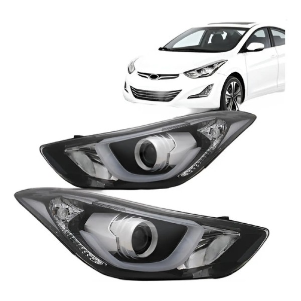 Par Farol Elantra 2014 2015 2016  Eletrico Com Motor Com Led
