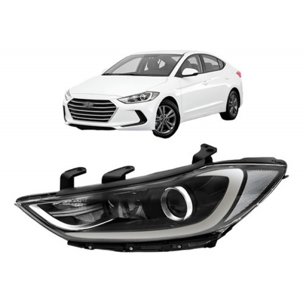 Farol Elantra 2017 2018 Com Projetor Sem Led Com Motor