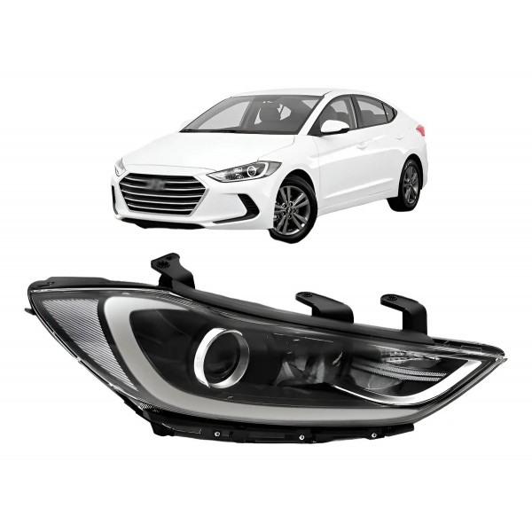 Farol Elantra 2017 2018 Com Projetor Sem Led Com Motor