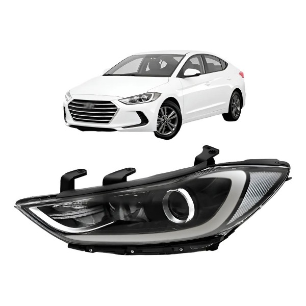 Farol Elantra 2017 2018 Com Projetor Sem Led Com Motor