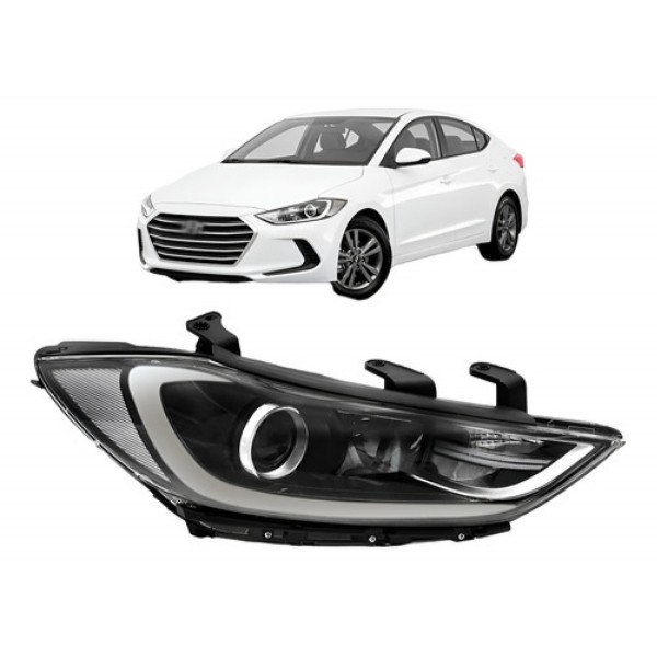 Farol Elantra 2017 2018 Com Projetor Sem Led Com Motor