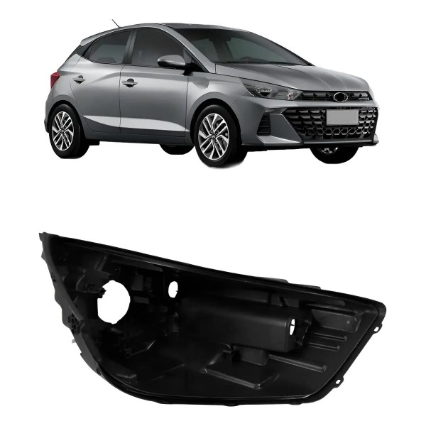Carcaça Farol Para Hyundai Hb20 2023 2024