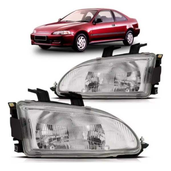 Par Farol Honda Civic 1992 Á 1995 Hatch Coupe Manual Tyc