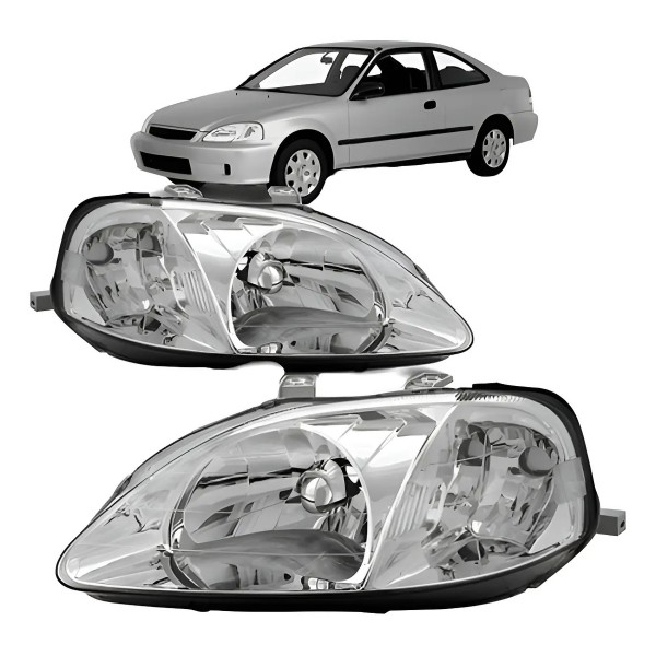 Par Farol Honda Civic 1999 2000 Tyc