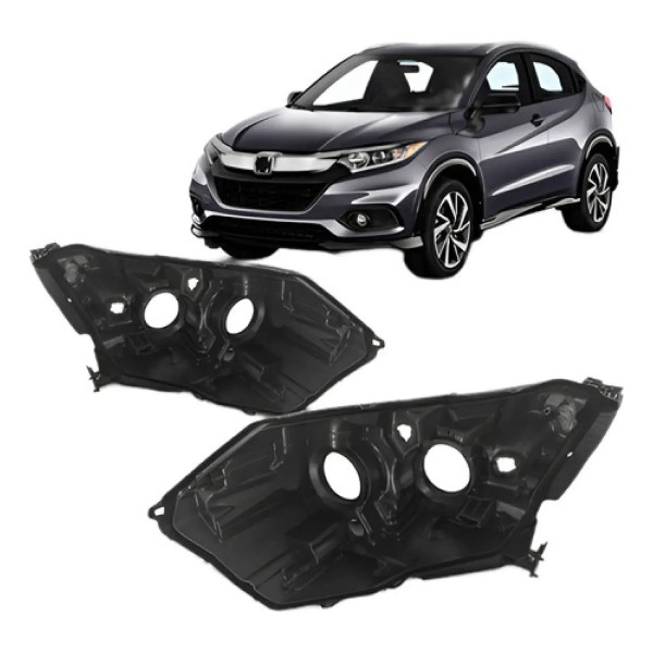 Par Carcaça Farol Dianteiro Para Honda Hrv 2019 A 2021