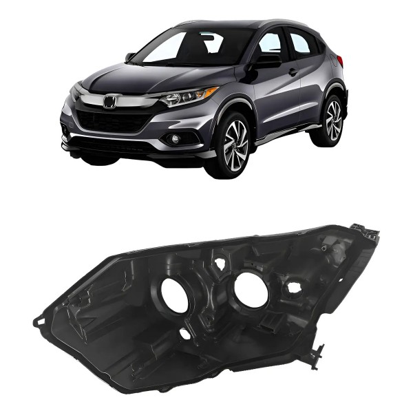 Carcaça Farol Dianteiro Para Honda Hrv 2019 A 2021