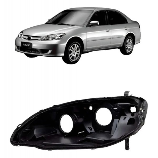 Carcaça Farol Dianteiro Para Honda Civic 2004 A 2006