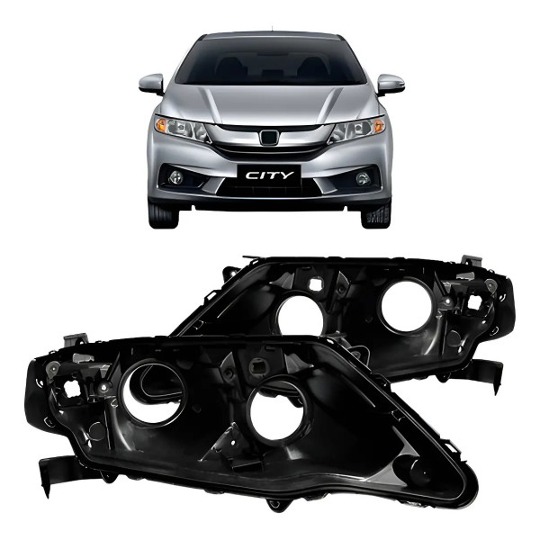 Par Carcaça De Farol Para Honda City 2014 2015 2016 2017