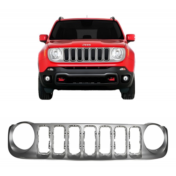 Grade Radiador Jeep Renegade 2015 A 2017 Cor Prata