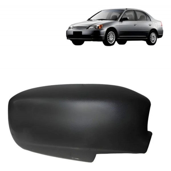 Capa Retrovisor Civic 2001 02 03 04 05 2006 Preto Sem Furo