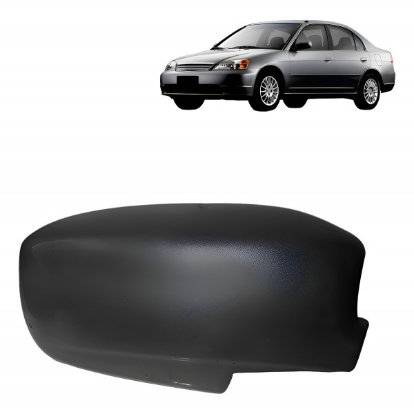 Capa Retrovisor Civic 2001 02 03 04 05 2006 Preto Sem Furo