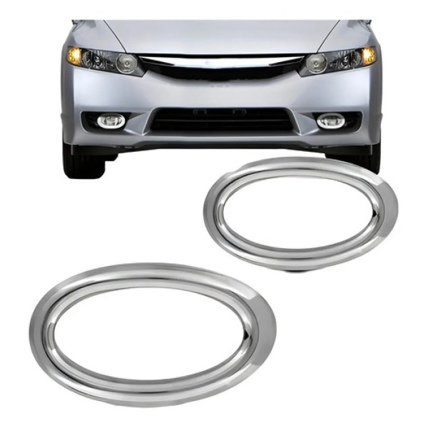 Aro Farol Milha Auxiliar Civic 2009 2010 2011 Cromado