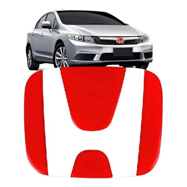 Aplique Emblema Grade Civic 07 A 11 \ Fit 09 A 14 Vermelho