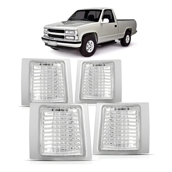 Jogo Seta Pisca Silverado 1997 98 99 2000 2001 Kit 04 Peças Cristal