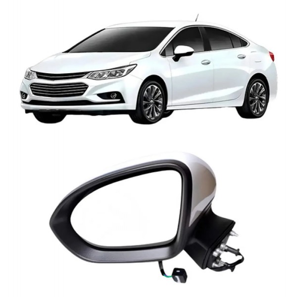 Retrovisor Externo Eletrico Cruze 2017 A 2024 Branco 3 Fios