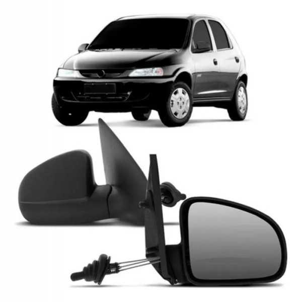 Par Celta 2001 A 2006 Retrovisor C/ Controle Preto