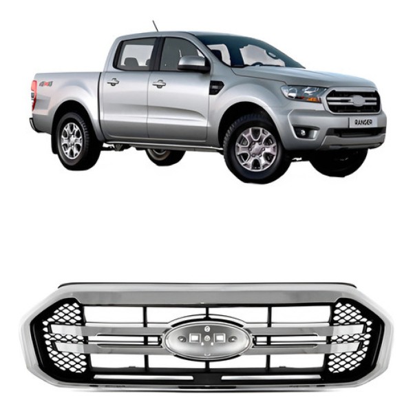 Grade Radiador Cinza/preta Ranger 2020 A 2023