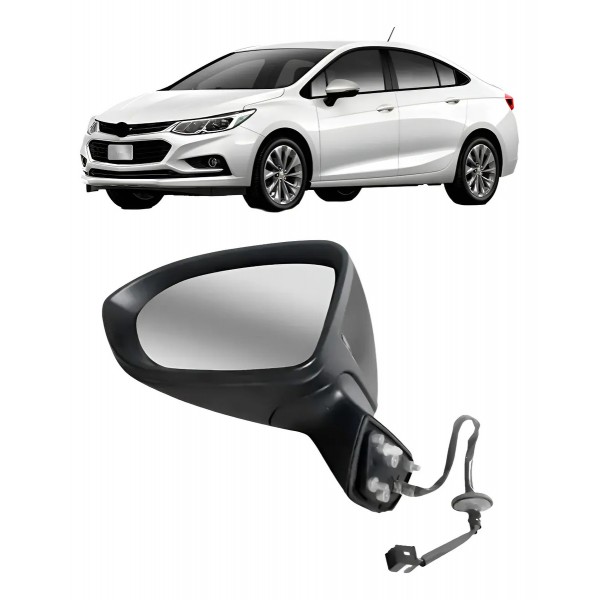 Retrovisor Cruze 2017 A 2019 Elétrico C/ Pisca Capa Preta