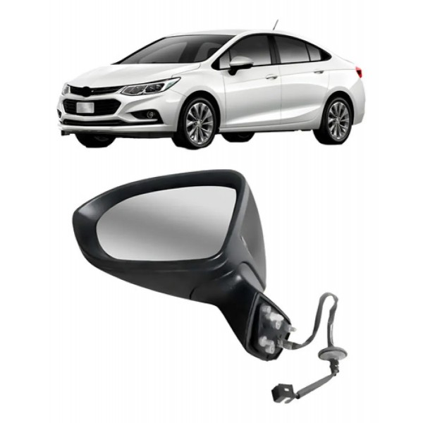 Retrovisor Cruze 2017 A 2019 Elétrico C/ Pisca Capa Preta