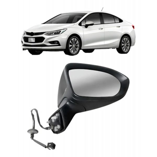 Retrovisor Cruze 2017 A 2019 Elétrico C/ Pisca Capa Preta