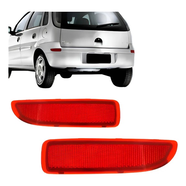 Par Refletor Parachoque Traseiro Corsa Hatch 03 A 09 Rubi Vermelho
