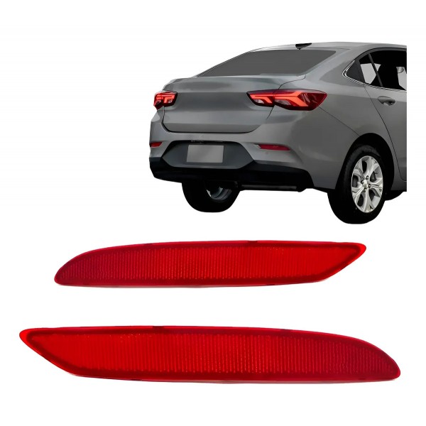 Par Refletor Parachoque Traseiro Onix Sedan 2020 2021 2022 Vermelho