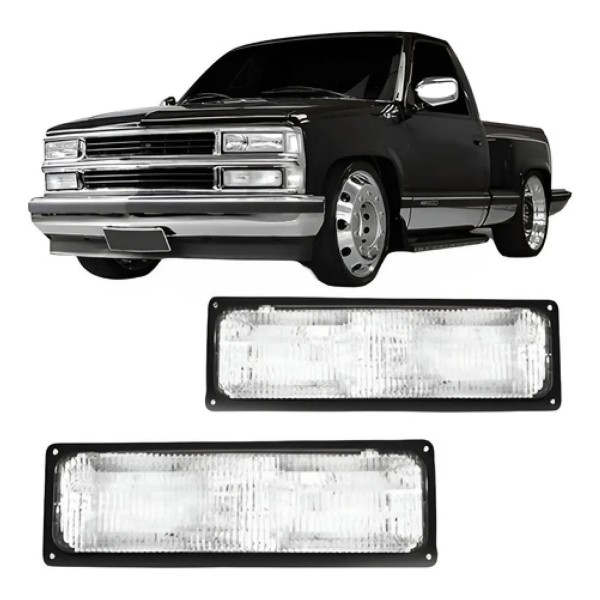 Par Pisca Seta Inferior Farol Silverado 1993 A 2001 Cristal